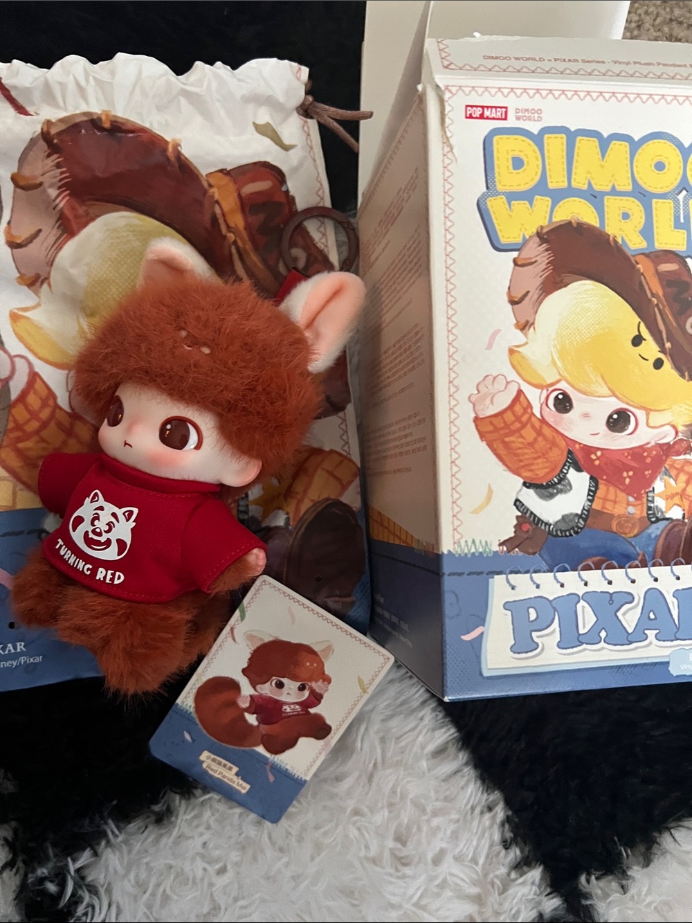 Dimoo World Plush Keychain - Red Brown Cute Collectible